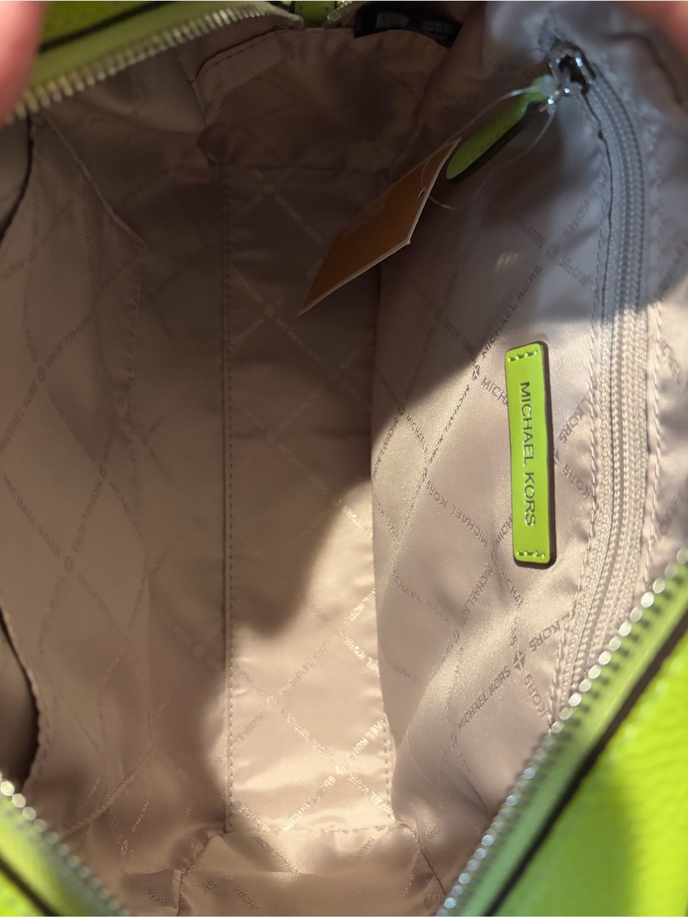 Michael Kors Thompson Lime Satchel Continental Wallet SET NWT - Picture 8 of 15